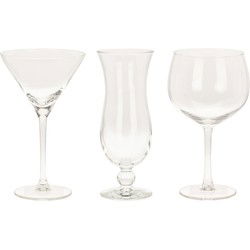 Vaderdag cadeau - cocktailgazen set - 12x stuks - 3 verschillende soorten - Cocktailglazen