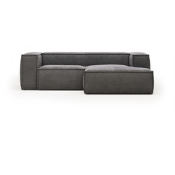 Kave Home - 2-zitsbank Blok grijze corduroy met chaise longue rechts 240 cm