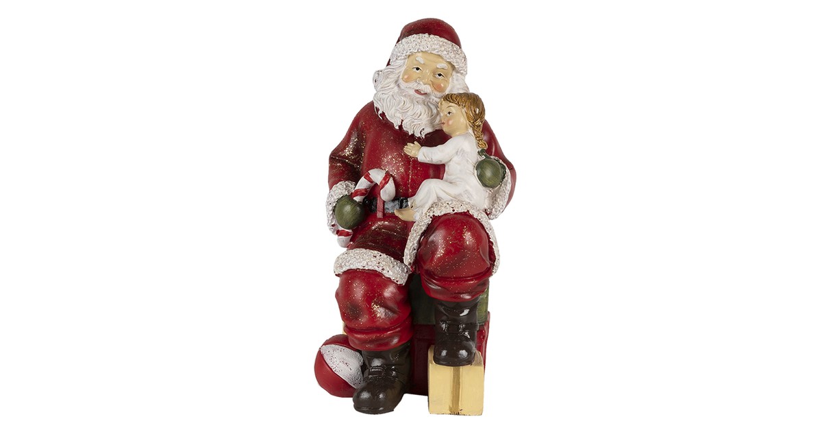 Clayre & Eef Kerstman met kind 9*9*18 cm 6PR4720