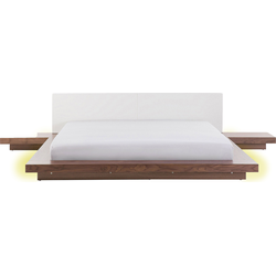 Beliani ZEN - Tweepersoonsbed met LED-verlichting-Lichte houtkleur-MDF