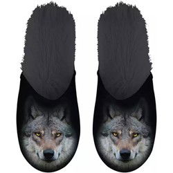 PANTOFFEL WOLF ZWART MAAT 35-39