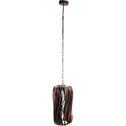 PTMD Tessa Bronze iron hanging lamp round wavy lines