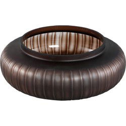 PTMD Vaas Linesa - 35x35x11 cm - Glas - Bruin