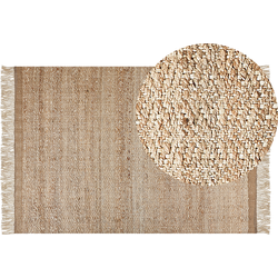 Beliani ABANA - Gevlochten-Beige-Jute