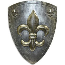 ijzeren muurbevestiging schild met fleur de lis - roest (rx-467)