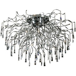 Plafondlamp kristal chroom spin G4x22 110cm diameter