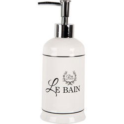 Clayre & Eef Zeepdispenser 350 ml Wit Keramiek Zeeppompje