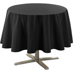 Zwart tafelkleed van polyester rond 180 cm - Tafellakens