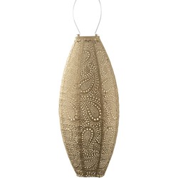 Lumiz Solar Buitenlampion - Paisley Long Oval - 20 cm - Goud
