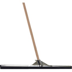 Vloertrekker/douchetrekker voor water metaal/rubber 100 cm met houten steel 130 cm - Vloertrekkers