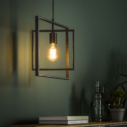 Hoyz - Vierkante Hanglamp met 1 lamp - Turn square - Grijs - 35cm