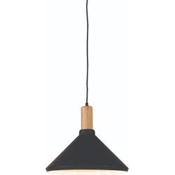 Hanglamp Melbourne - Hout/Zwart - Ø35x30cm