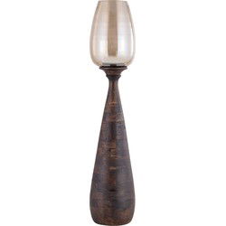 PTMD Midi Brown Mango Wood Stormlight Luster Glass M