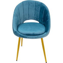 Clayre & Eef Eetkamerstoel Blauw IJzer