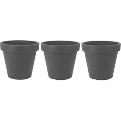 3x Donker grijze plantenpot 25 cm - Plantenpotten