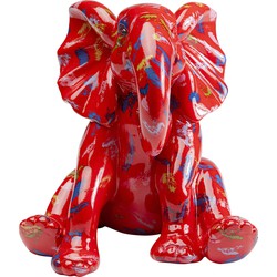 Decofiguur Elephant Dots Red 18cm