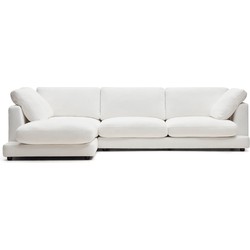 Kave Home - Gala 4-zitsbank met chaise longue links in wit 300 cm