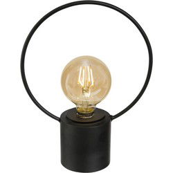 Atmosphera LED lamp - zwart - metaal - zonder snoer - H27 cm - vintage - Tafellampen