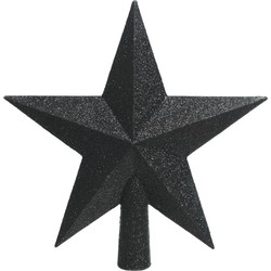 Piek plastic ster glitter l4 en h19 cm zwart - Decoris