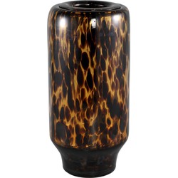 PTMD Vika Brown glass vase dotted pattern round L