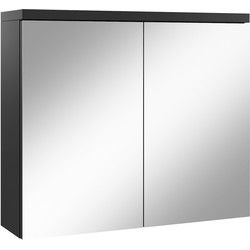 Badplaats Spiegelkast Toledo 80 x 20 x 60 cm - Zwart - Badkamerkast Badkamer
