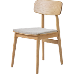 Lana houten eetkamerstoel naturel  - met beige stoffen zitting