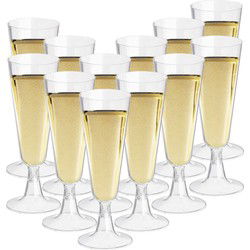 OTIX Kunststof Champagne Glazen - 12 stuks - Herbruikbaar - 150ml - Transparant - Kunststof - MERIDIAN