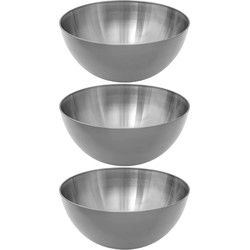 Secret de Gourmet - 3x - Slakom/serveer schaal - RVS metaal - D29 cm - Saladeschalen