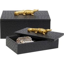 Deco Box Crocodile Black (2/Set)