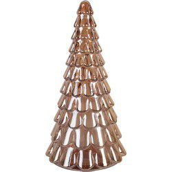 Clayre & Eef Kerstdecoratie Beeld Kerstboom Bruin Glas