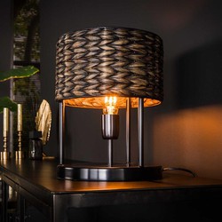 Hoyz Collection - Tafellamp 1L Tower Waterhyacint - Zwart Nikkel