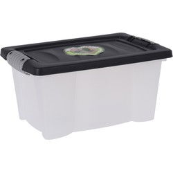 Storage Solutions Opslagbak/opbergdoos - deksel - kunststof - 9L - Opbergbox