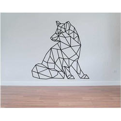 Origami muursticker wolf