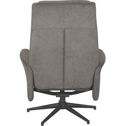 LABEL51 Fauteuil Bergen - Antraciet - Cosmo - Incl. Hocker