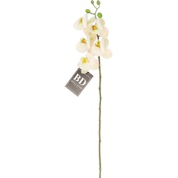 Bellatio Design Kunstbloem Orchidee Bora - wit - 58 cm - kunst - Kunstbloemen