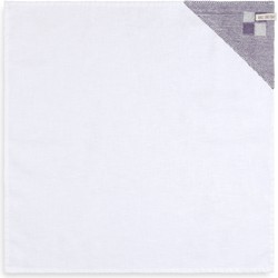 Knit Factory Linnen Theedoek - Poleerdoek - Keuken Droogdoek Block - Ecru/Violet - 65x65 cm