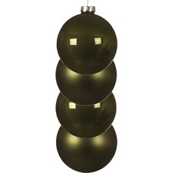 4x stuks glazen kerstballen mos groen 10 cm mat/glans - Kerstbal