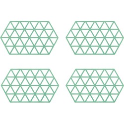 Krumble Siliconen pannenonderzetter Hexagon lang - Groen - Set van 4