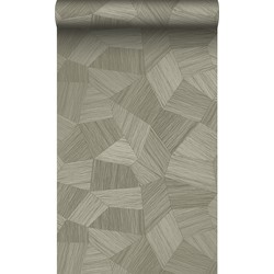 Origin Wallcoverings eco-texture vliesbehang grafisch 3D motief kaki grijs - 0.53 x 10.05 m - 347821