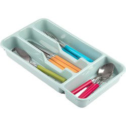 Plasticforte Bestekbak - 4-vaks - mint groen - 33 x 18 x 4 cm - Bestekbakken