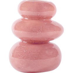 PTMD Rivo Ronde Vaas - H19 x Ø14,5 cm - Glas - Roze