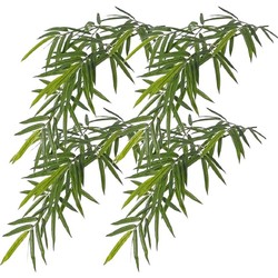 4x Groene Bamboe kunstplanten hangende tak 82 cm UV bestendig - Kunstplanten
