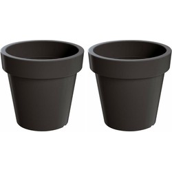 Prosperplast Bloempot - 2x - D58 x H60 cm - antraciet - kunststof - Plantenpotten