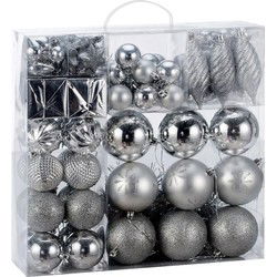 Kerstboom decoraties - Set van 103 - zilverkleurig