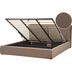 Beliani BAJONNA - Tweepersoonsbed-Beige-Bouclé