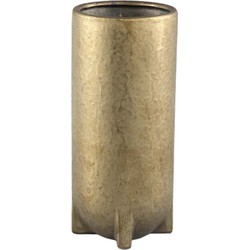 PTMD Mardix Ronde Bloempot - H30 x Ø14 cm - Keramiek - Goud