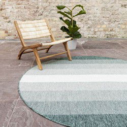 Rond Buiten vloerkleed Boa - Groen/Wit - dubbelzijdig - EVA Interior - Polypropyleen