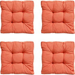 Madison -  Zitkussen Florance Panama flame orange - Ca. 47x47 cm - Set van 4