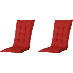 Madison - Tuinkussens Hoge Rug Basic Red - 123x50 - Rood - 2 Stuks