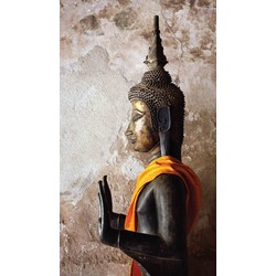 Boeddha zijkant 70x130cm Tuinschilderij